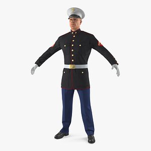 3D marine corps soldier parade model