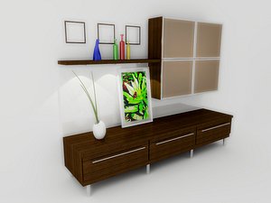 cabinet pedestal book 3d model