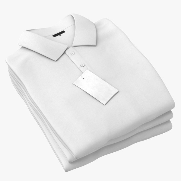 3D Folded Polo Shirt 3 Pile Color Variations TurboSquid 2053296