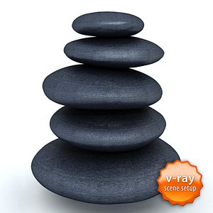 Black massage stones