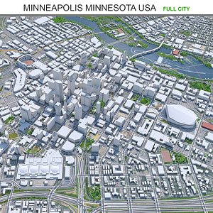 3D model city area building