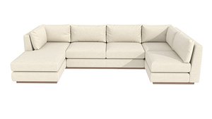 3D model A Rudin sectional modular sofa