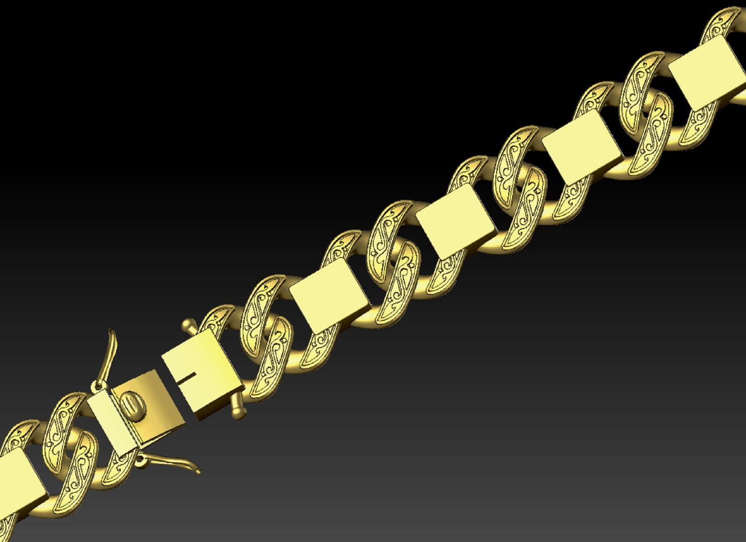 3D Chain Or Bracelet With Pattern - TurboSquid 2049700