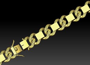 Louis Vuitton bracelet blossom BB charms replicas 3D model 3D