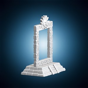 Aztec Stone Scroll Frame 3D Print Model