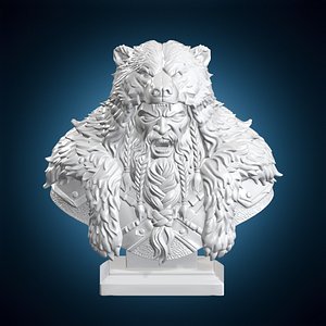 3D Viking Berserker Bust 3D Print Model