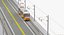 Tram Budapest City Tatra T5C5 Overhead Pole and Track
