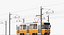 Tram Budapest City Tatra T5C5 Overhead Pole and Track