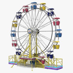 small town carnival ferris wheel 3D