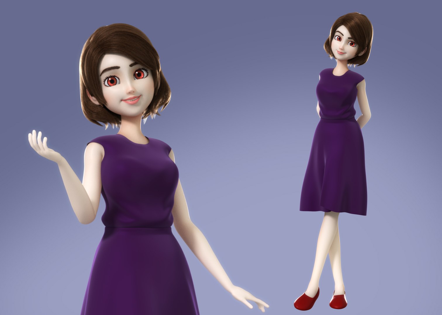 3D celina cartoon girl model - TurboSquid 1337710