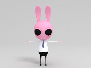 mr rabbit cartoon 3D model