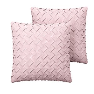 3D Faux Suede Cushion Lattice Weave Pink Tithonia model
