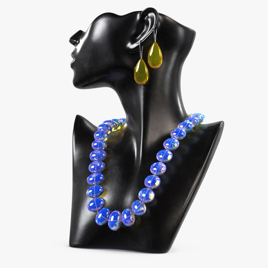 Bust Display with Jewelry 3D model preview