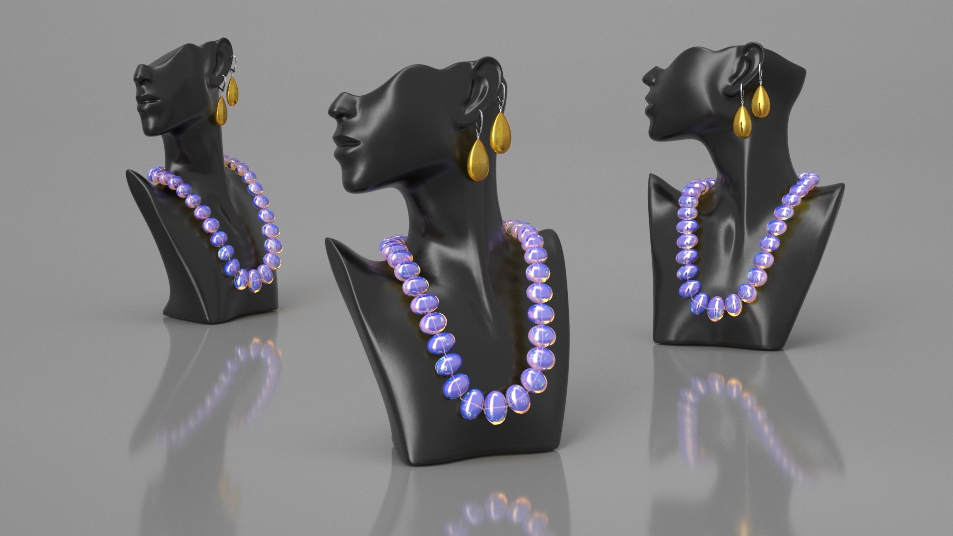 Bust Display With Jewelry 3D Model - TurboSquid 2302684