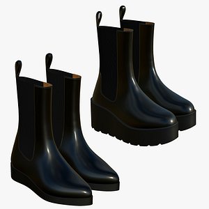 Realistic Leather Boots V5 3D model