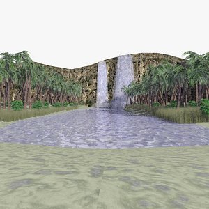 Tropical Oasis Animated Waterfall