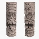 Colección de estatuas Tiki de piedra