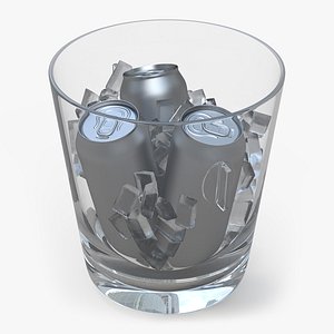 3D Ice Bucket and Aluminum Can model