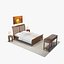 3d model bedroom set 1 double bed