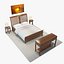 3d model bedroom set 1 double bed