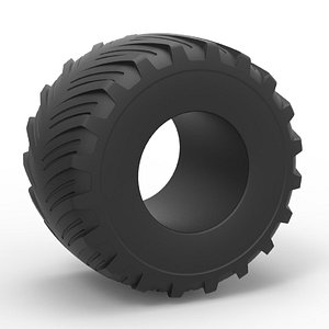 Diecast Monster Jam tire 15 Scale 1 to 25 3D model