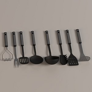 3d kitchen utensils