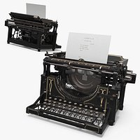 Manual Typewriter with Paper Inserted and Visible Typing