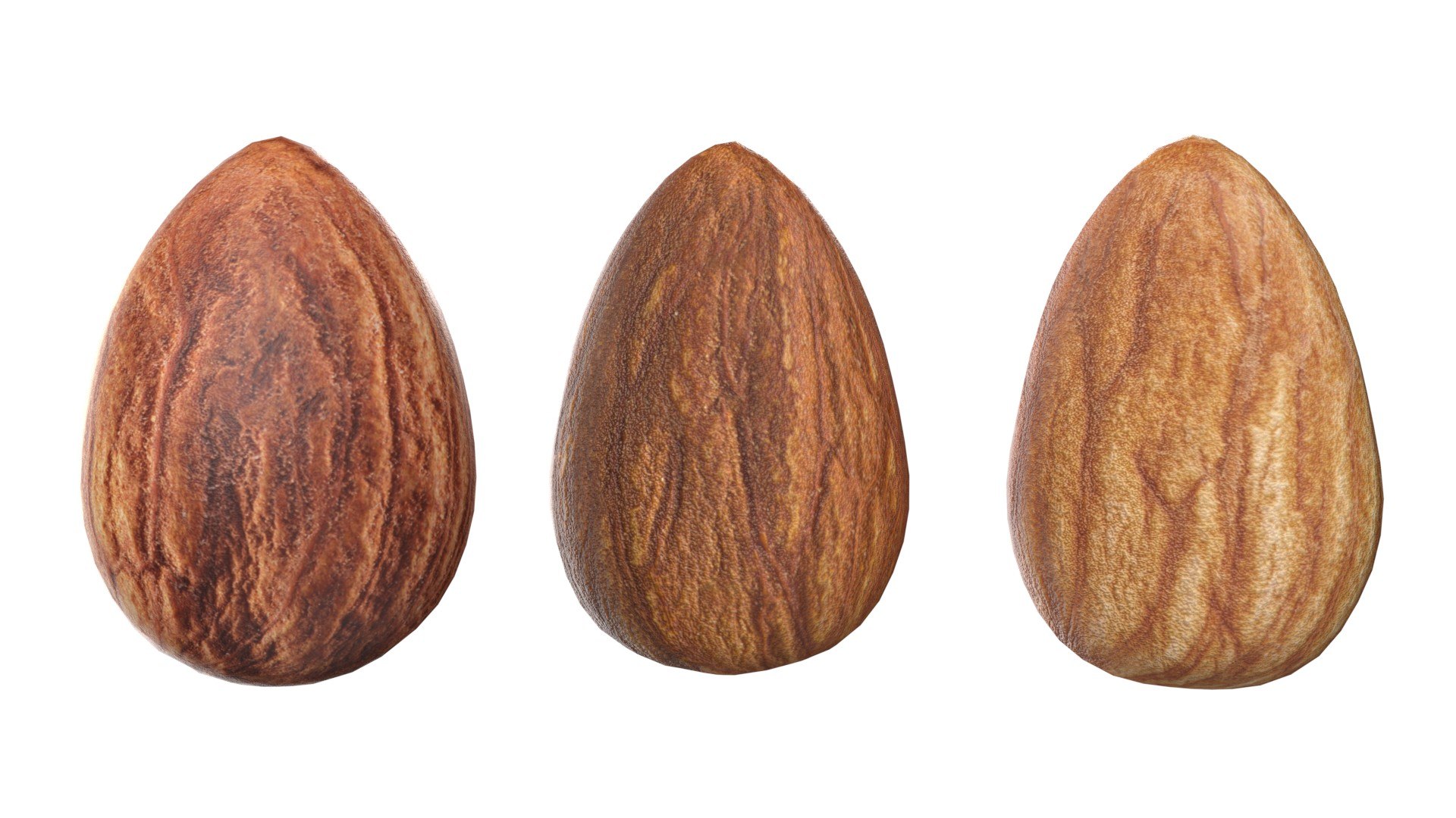 3D Almond Cashew and Pecan Nut model https://p.turbosquid.com/ts-thumb/yZ/QRfjwg/YN/almonds1/jpg/1747397107/1920x1080/fit_q87/531dbaee509c2f4279dcd1a3461de6e0855d83be/almonds1.jpg