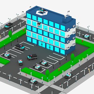 police station package 3D model