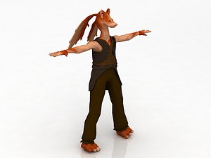 star wars jar binks 3D model