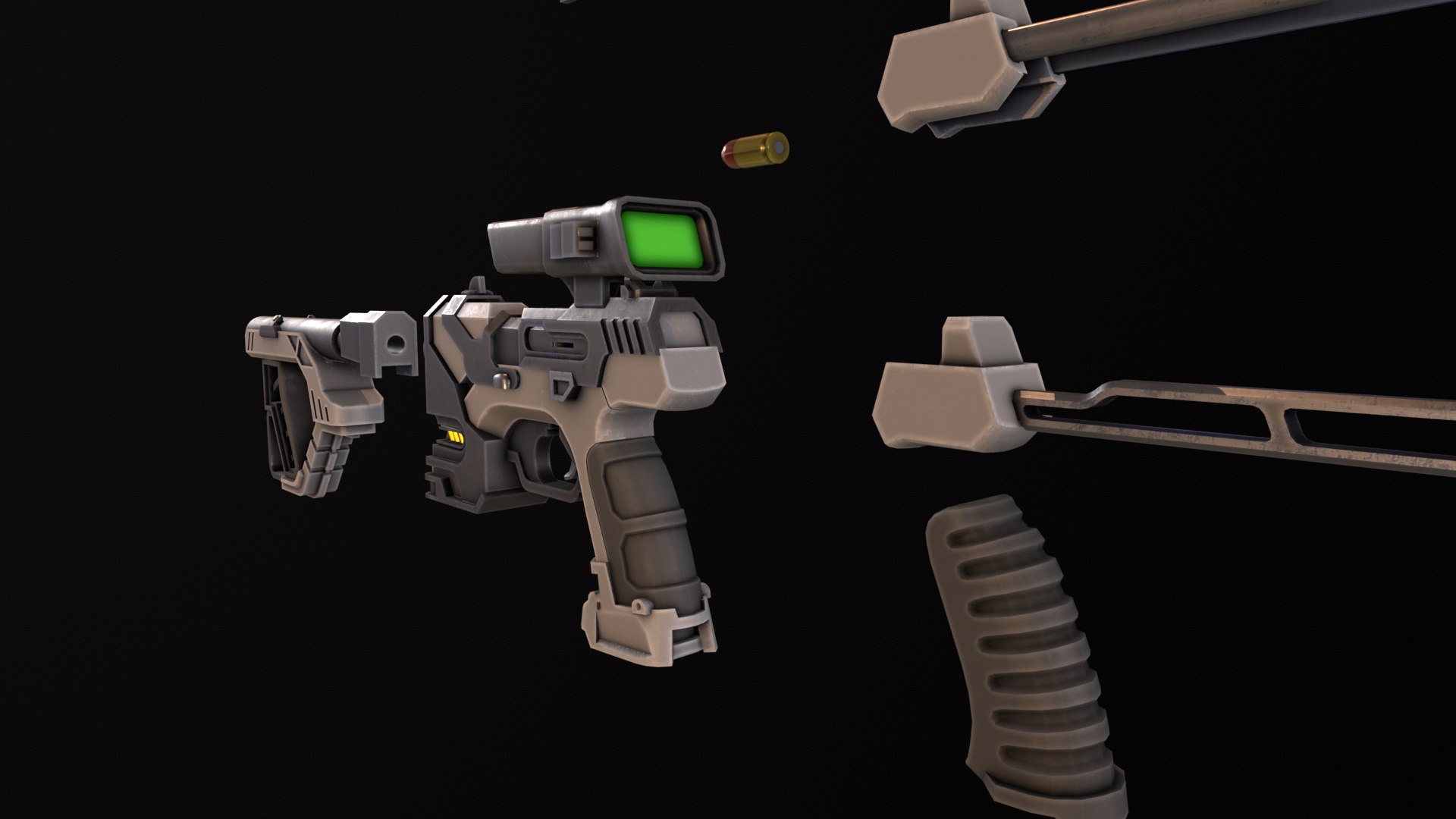 3D Model Scifi Gun Set - Moddable - TurboSquid 1990632