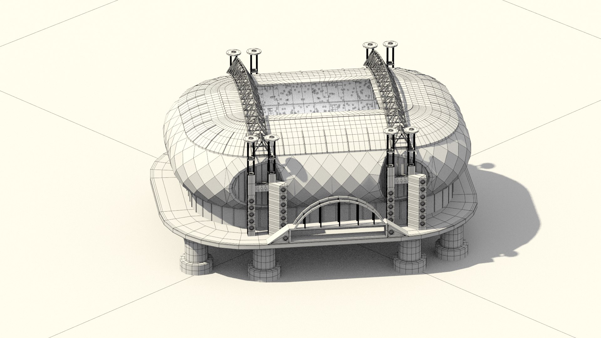 Low-poly Stadium Amsterdam Modeled 3D - TurboSquid 1430844