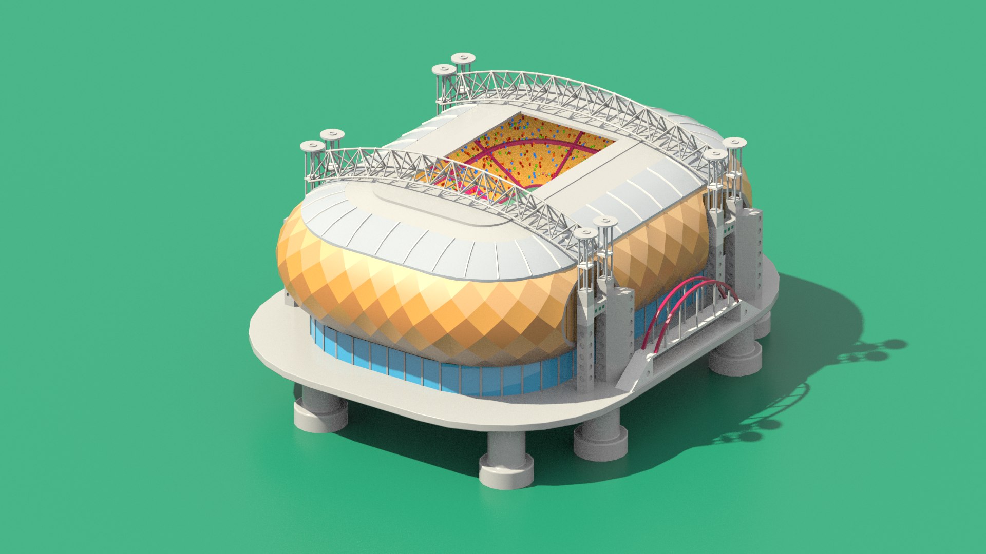 Low-poly Stadium Amsterdam Modeled 3D - TurboSquid 1430844
