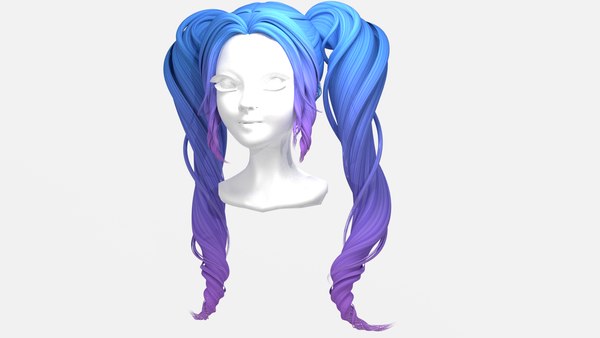 3D model Female Blossom Long Hair VR / AR / low-poly