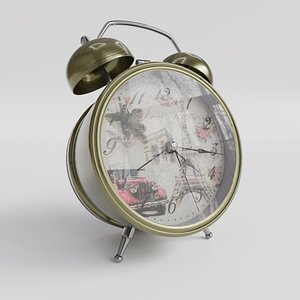 3D model Golden Metal Alarm Clock