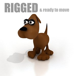 3d cartoon dog rigged
