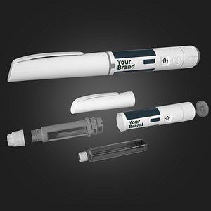 Ozempic  Wegovy Style Injection Pen  3D Model 3ds Max FBX