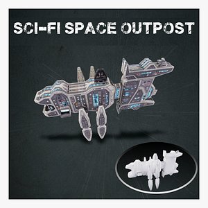 Sci-fi space outpost