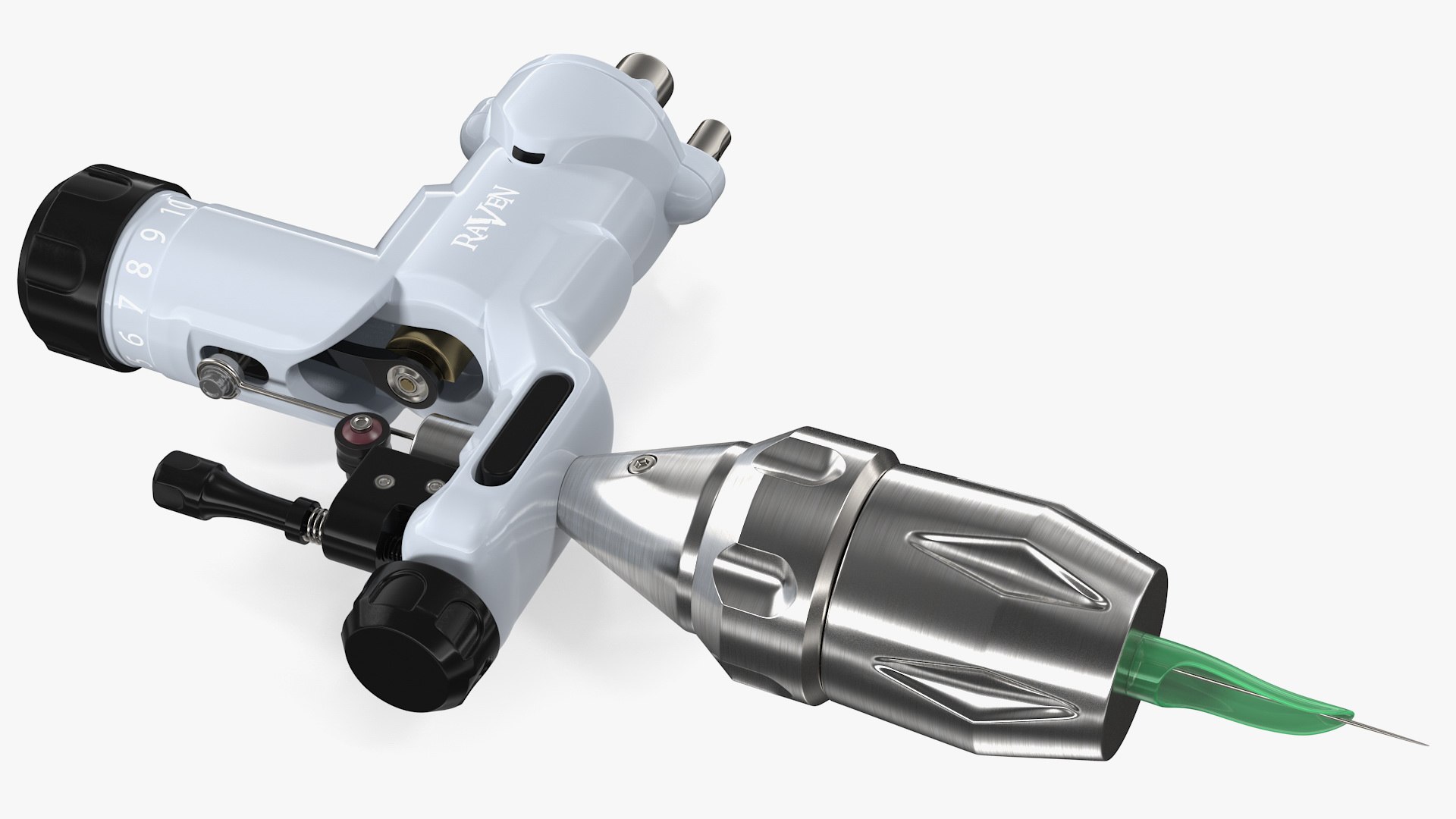 Dragonhawk Raven Rotary Tattoo Machine Gray 3D model preview
