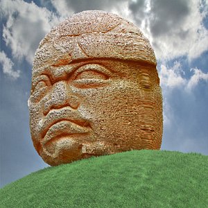 3d aztec olmec head model