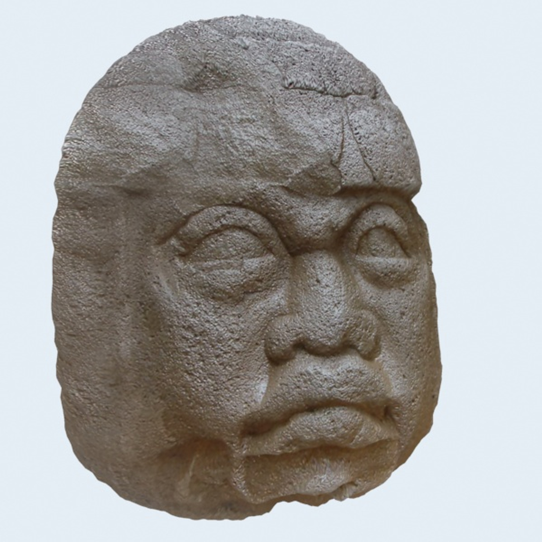 3d Aztec Olmec Head Model