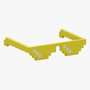 Voxel Yellow Sunglasses 3D model