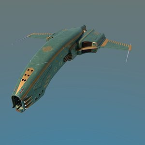 3D spaceship dagger type 1 model