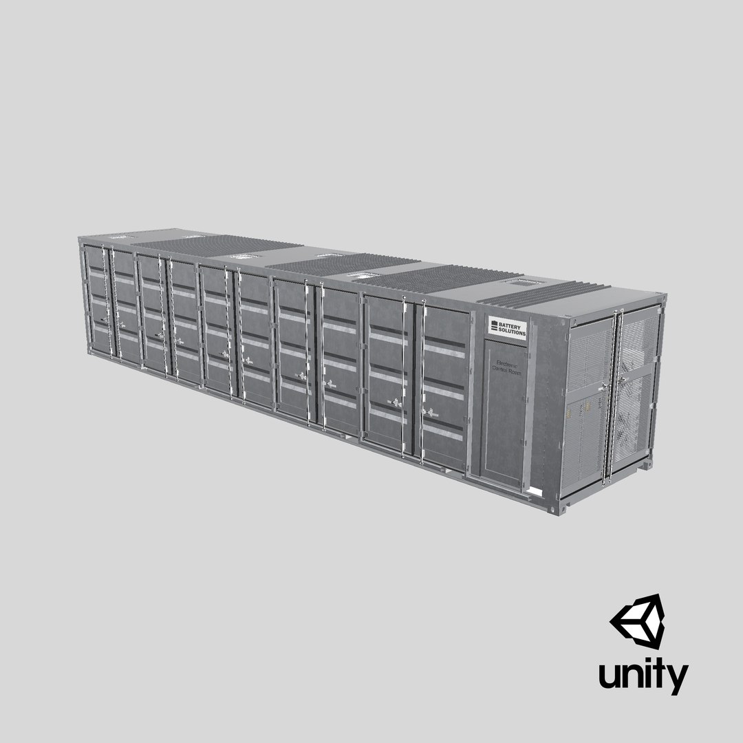 Battery Energy Storage System Container BESS 3D model https://p.turbosquid.com/ts-thumb/ya/315BOK/nK/stemcell_unity_render/png/1759148130/1920x1080/fit_q87/8d6dc65b50ee696c0764ac934a3cf7c4a2624fe1/stemcell_unity_render.jpg