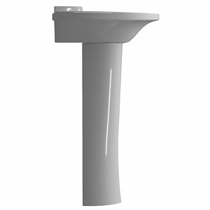 3D model pedestal half wash basin