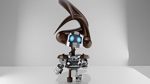 3D Sci-Fi fighter Robot Character Rigged Stylized 3D Model