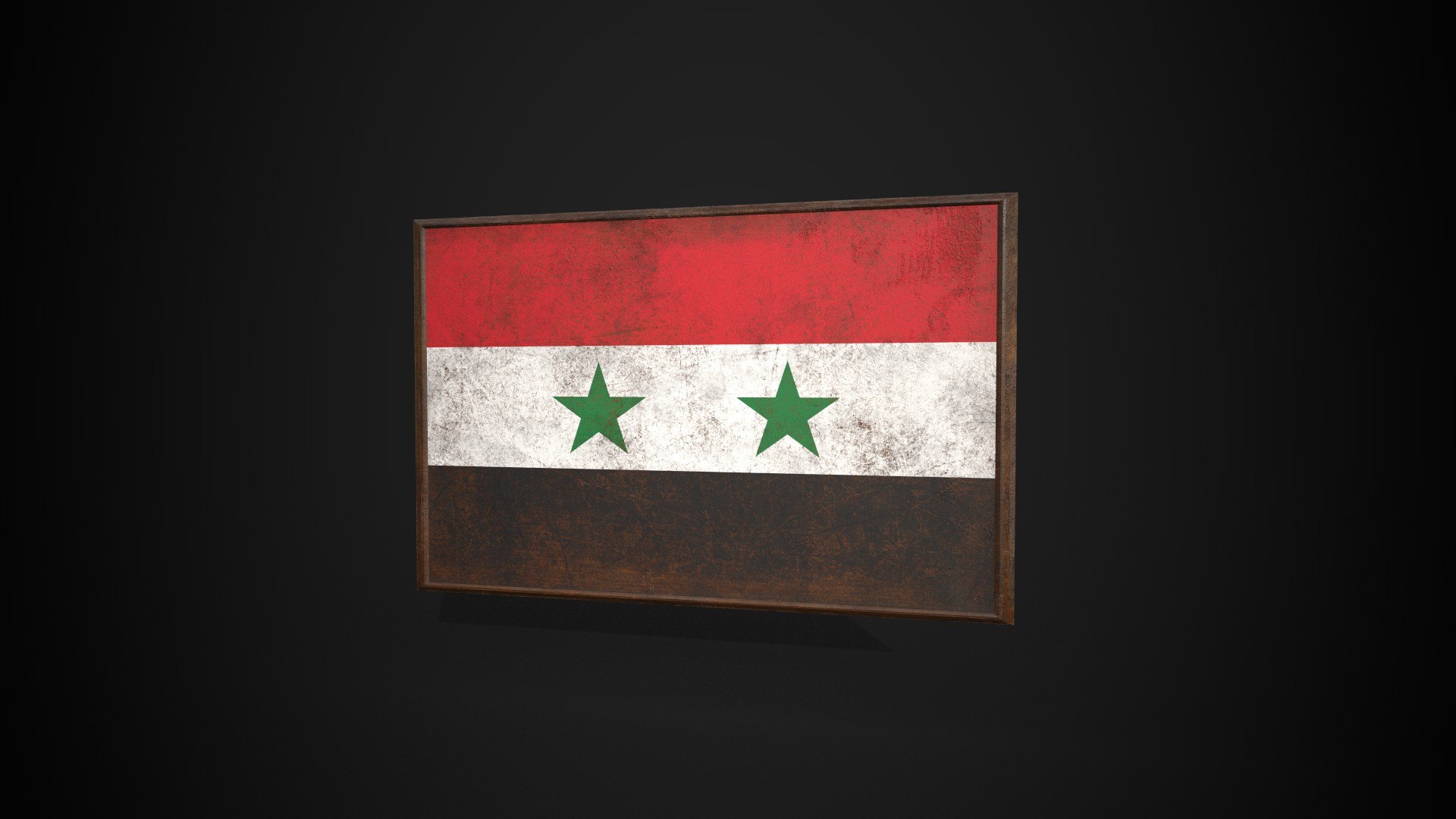3D Model Old Picture Frame With Syria Flag - Game Ready PBR Low-poly 3D ...
