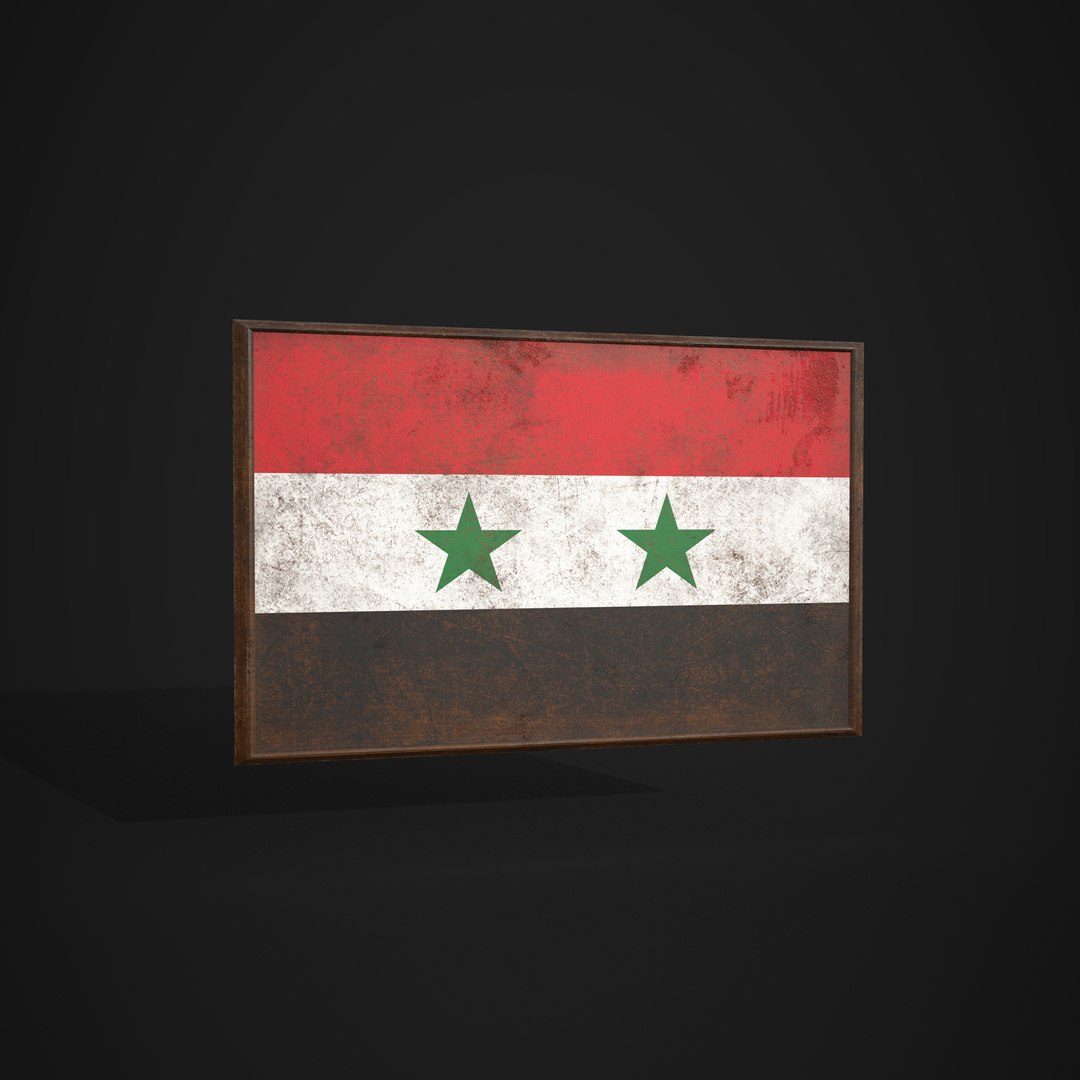 3D Model Old Picture Frame With Syria Flag - Game Ready PBR Low-poly 3D ...