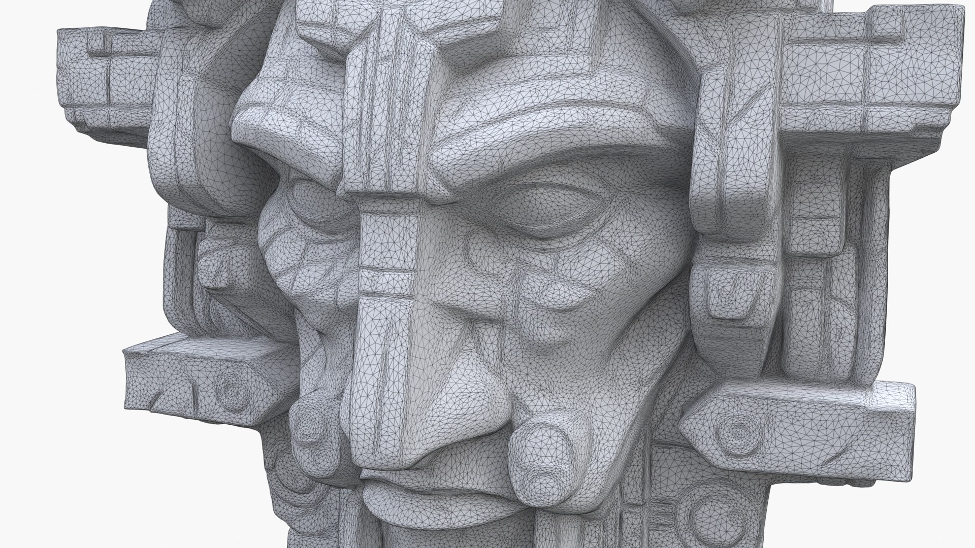3D Aztec Stone Head 3 - TurboSquid 2196553