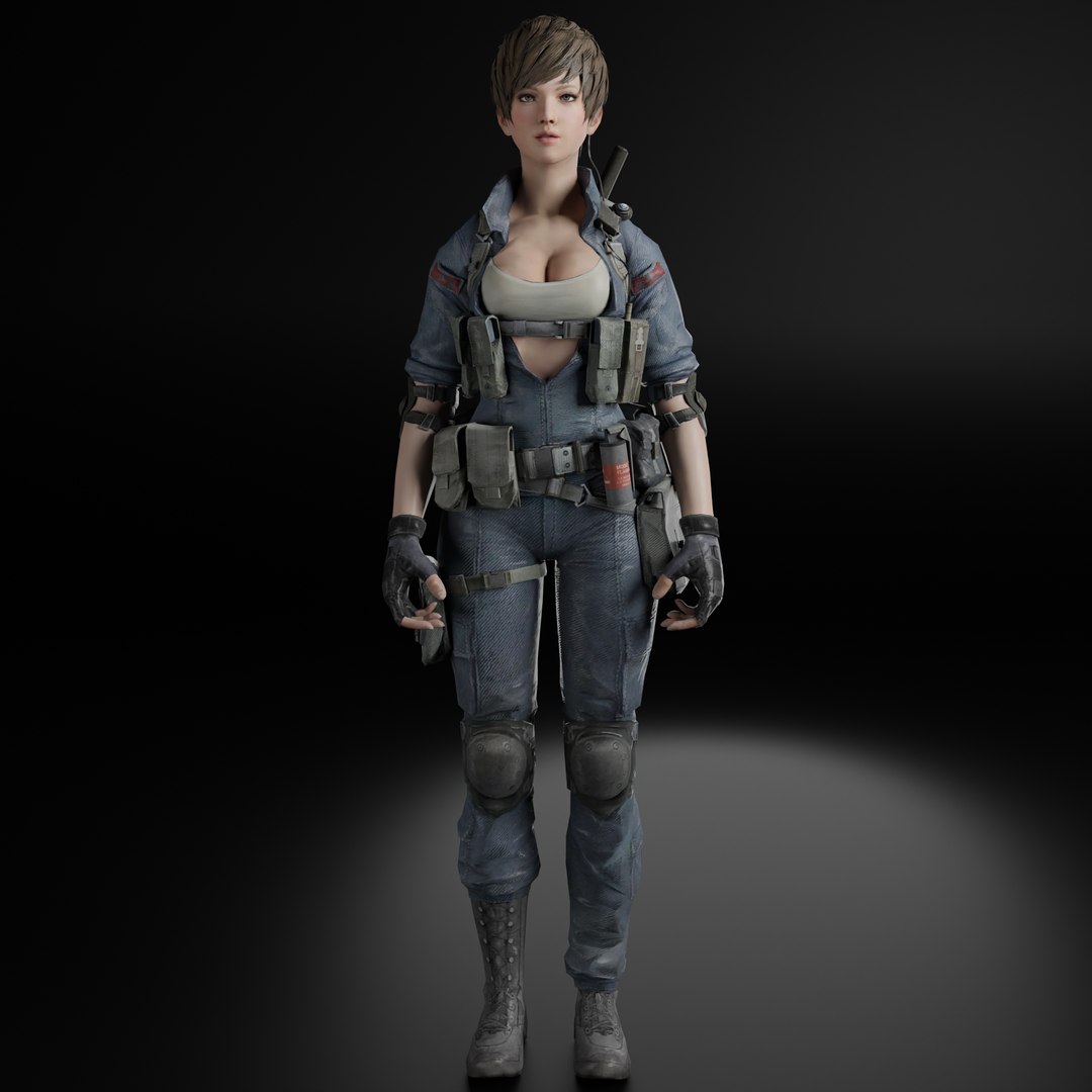 3D Female survival Rigged Lowpoly Character model - TurboSquid 2175553
